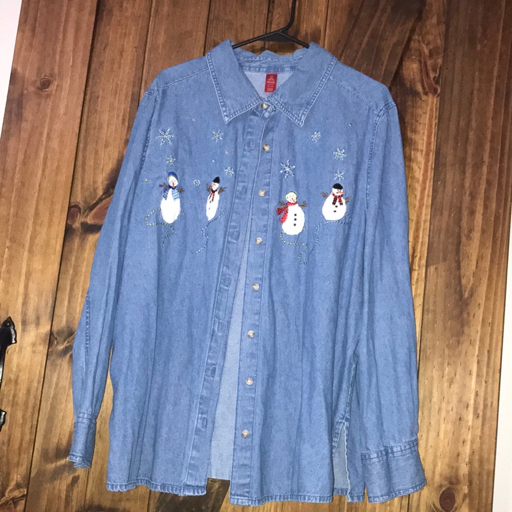 Womens long sleeve button down